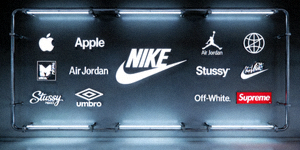 知名运动品牌Nike合作伙伴Logo墙展示